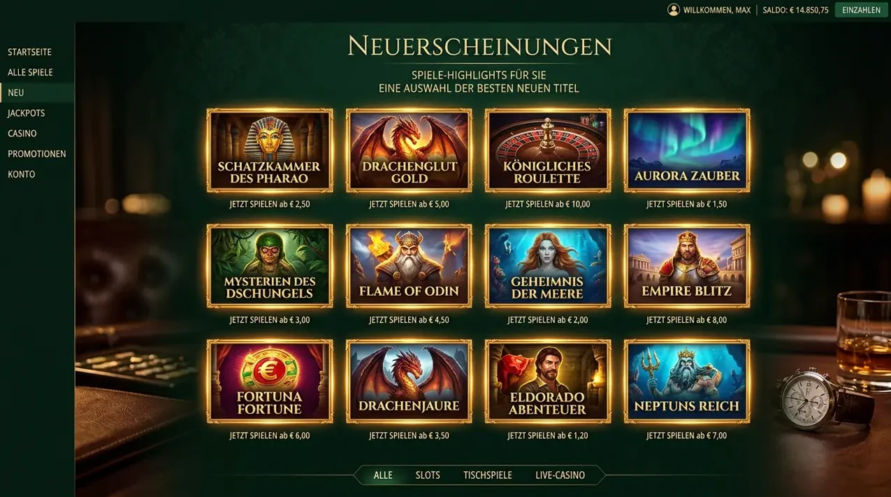 Spezialspiele — Auswahl bei Dendera